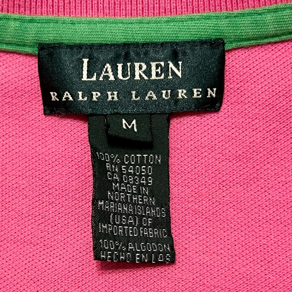 Lauren Ralph Lauren 100% cotton pink polo shirt size - M - Picture 6 of 7